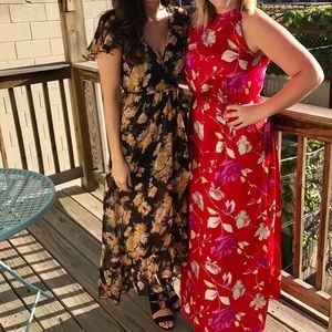 Black dress with floral accents